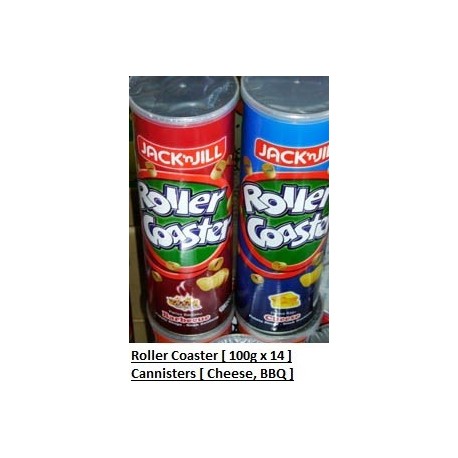 [  100g x 14canisters ] Jack & Jill Roller Coaster [Barbeque / Cheese] Halal