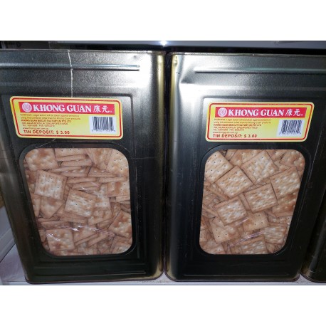 Khong Guan Plain(Soda) Biscuits [ Small ] 3KG ( Refundable Metal Tin $3.00 )
